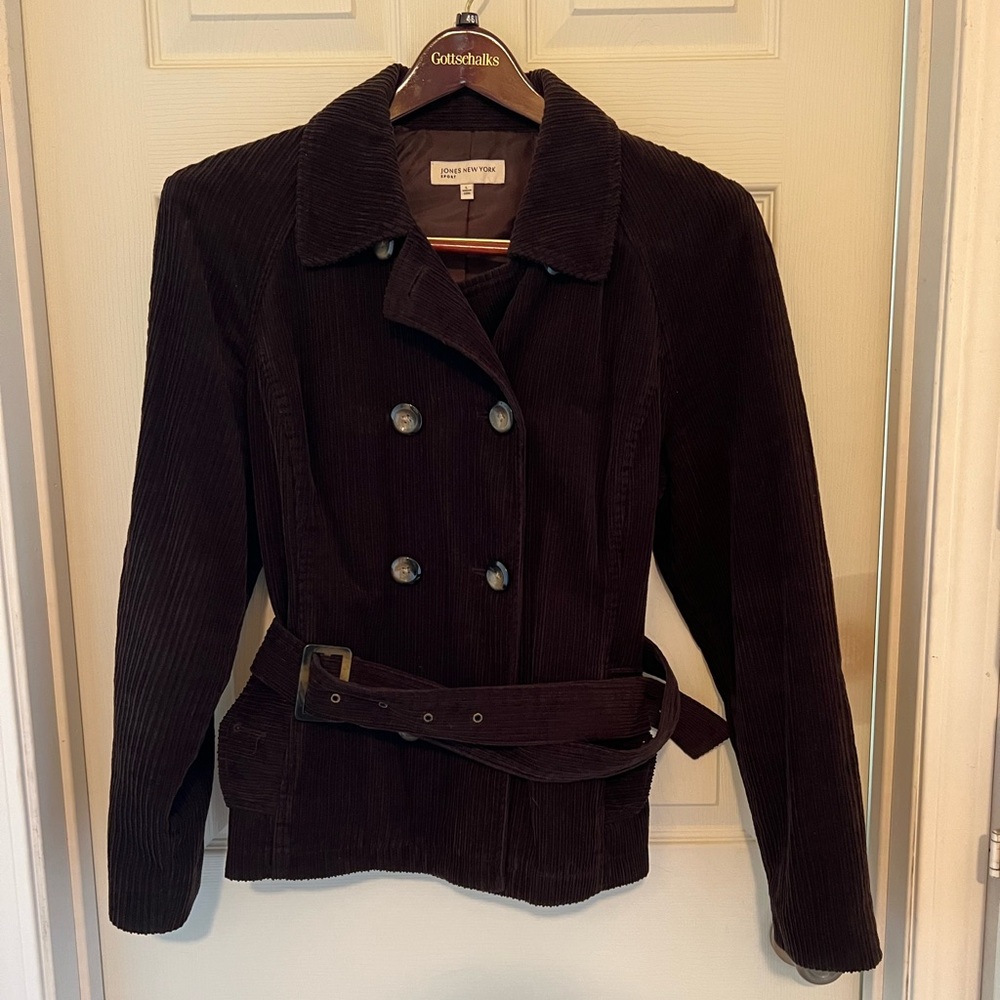 Jacket L Dark Brown Corduroy by Jones New York